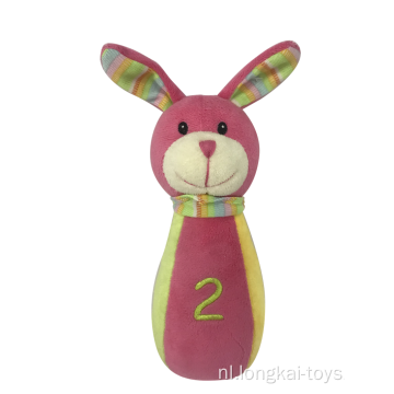Baby roze rammelaar konijn speelgoed